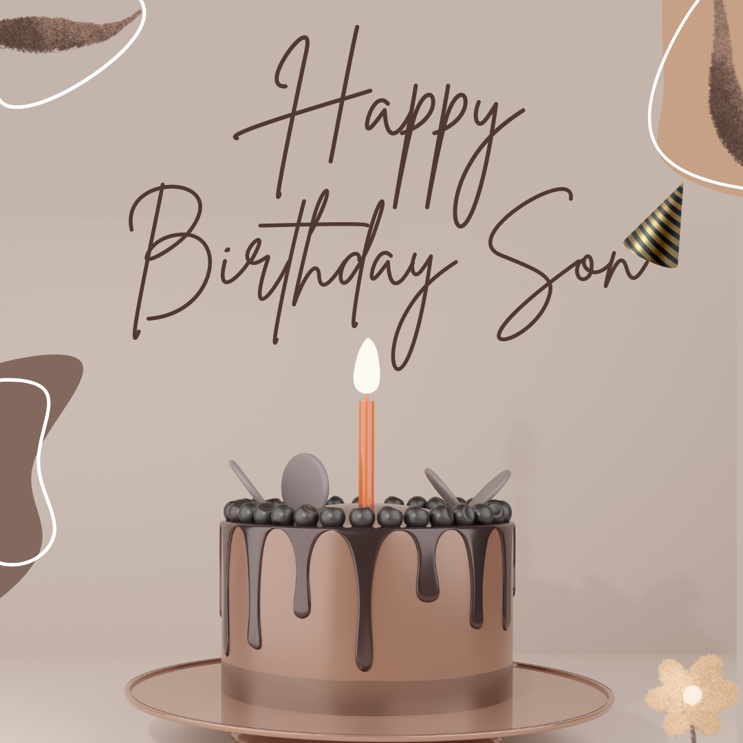 Birthday-wishes-for-Son-withnchoclate-cake-nd-candle.