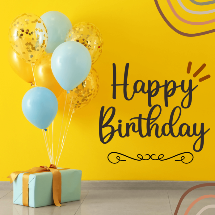 Happy-birthday-wish-with-balloons-and-gifts-yellow.