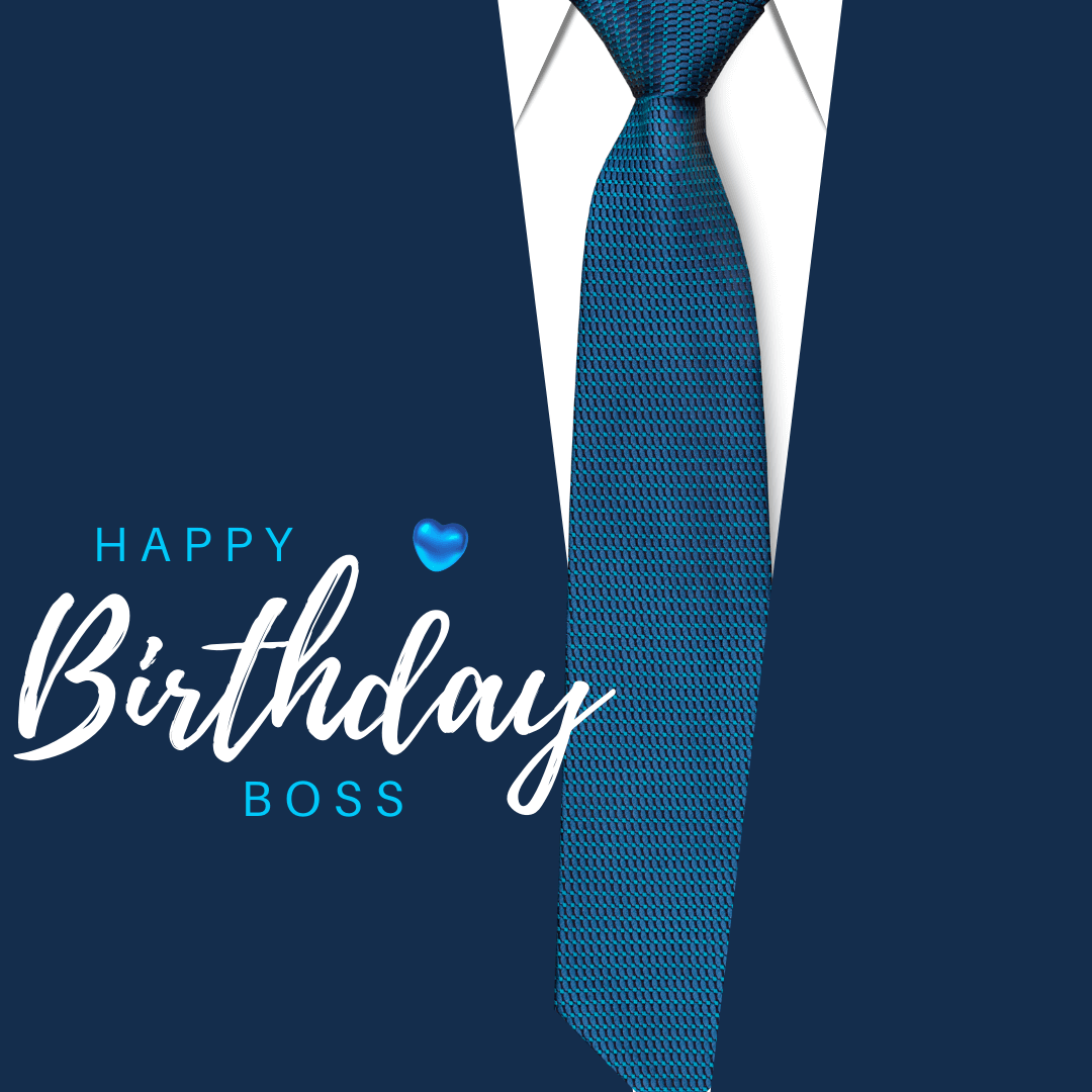 Stylish Happy-birthday-to boss with-collar-and-shirt